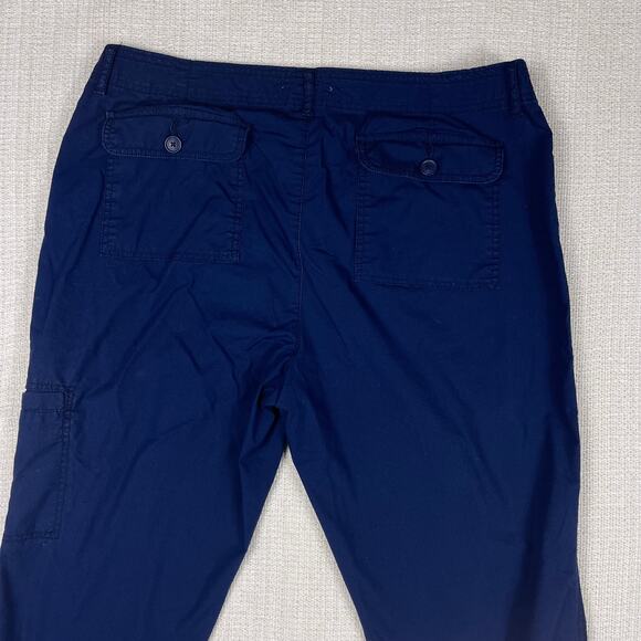 Liz Claiborne Cropped Pants Women's 14 Navy Blue Stretch Comfy - Picture 7 of 8